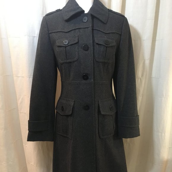 Kenneth Cole Wool Jacket/Coat Military Style GRAY - Picture 3 of 11